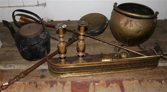 Kettle and other brass items